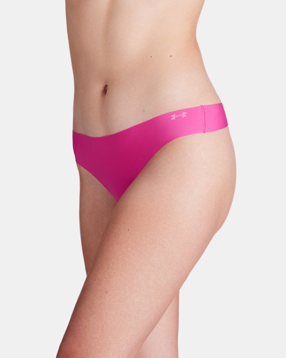 Women's UA Pure Stretch 3-Pack No Show Thong in Pink image number 2